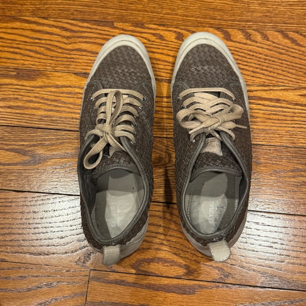 Dragon diffusion Woven Leather Sneakers Trainers handmade Brown Gray size 40 9 - Picture 5 of 10